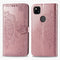 For Google Pixel 4a Mandala Flower Embossed Horizontal Flip Leather Case with Bracket / Card Slot / Wallet / Lanyard(Rose Gold)