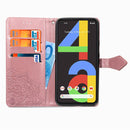 For Google Pixel 4a Mandala Flower Embossed Horizontal Flip Leather Case with Bracket / Card Slot / Wallet / Lanyard(Rose Gold)