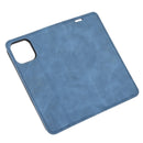 For iPhone 12 Pro Max Retro-skin Business Magnetic Suction Leather Case with Holder & Card Slots & Wallet(Dark Blue)