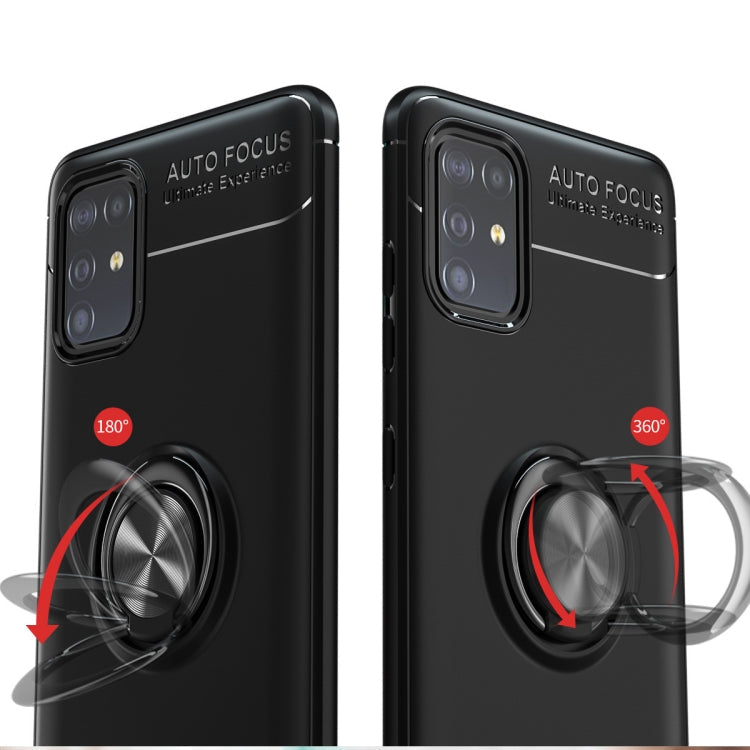 For Samsung Galaxy M31S Metal Ring Holder 360 Degree Rotating TPU Case(Black+Black)