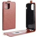 For iPhone 12 mini R64 Texture Single Vertical Flip Leather Protective Case with Card Slots & Photo Frame(Brown)
