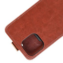 For iPhone 12 mini R64 Texture Single Vertical Flip Leather Protective Case with Card Slots & Photo Frame(Brown)