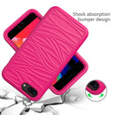 For iPhone SEï¼ˆ2020ï¼‰ Wave Pattern 3 in 1 Silicone+PC Shockproof Protective Case(Hot Pink)