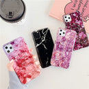 For iPhone 12 Pro Max TPU Smooth Marbled IMD Mobile Phone Case(Purple Stone F12)