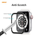 For Apple Watch 6/5/4/SE 44mm 2 PCS ENKAY Hat-Prince 0.2mm 9H Surface Hardness 3D Explosion-proof Aluminum Alloy Edge Full Screen Tempered Glass Screen Film