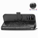For Samsung Galaxy M31s Mandala Flower Embossed Horizontal Flip Leather Case with Bracket / Card Slot / Wallet / Lanyard(Black)