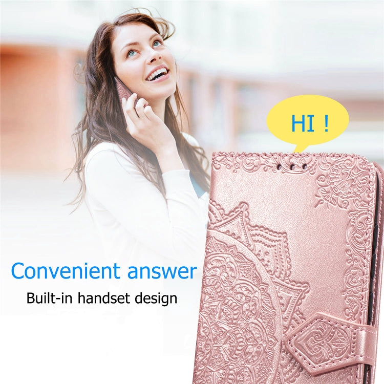 For Samsung Galaxy M31s Mandala Flower Embossed Horizontal Flip Leather Case with Bracket / Card Slot / Wallet / Lanyard(Gray)