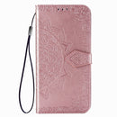 For Samsung Galaxy M31s Mandala Flower Embossed Horizontal Flip Leather Case with Bracket / Card Slot / Wallet / Lanyard(Rose Gold)