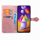 For Samsung Galaxy M31s Mandala Flower Embossed Horizontal Flip Leather Case with Bracket / Card Slot / Wallet / Lanyard(Rose Gold)