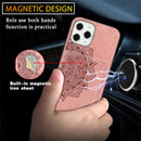 For iPhone 12 Pro Max Mandala Embossed Magnetic Cloth Case with Holder & Card Slots & Wallet & Photo Frame(Rose Gold)