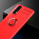 For OPPO Realme 7 Metal Ring Holder 360 Degree Rotating TPU Case(Red+Red)
