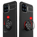 For OPPO F17 Pro Metal Ring Holder 360 Degree Rotating TPU Case(Black+Black)