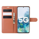 For Samsung Galaxy S20 FE 4G / 5G Litchi Texture Horizontal Flip Protective Case with Holder & Card Slots & Wallet(Brown)