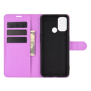 For OPPO A53 2020/OPPO A32 2020 Litchi Texture Horizontal Flip Protective Case with Holder & Card Slots & Wallet(Purple)