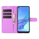 For OPPO A53 2020/OPPO A32 2020 Litchi Texture Horizontal Flip Protective Case with Holder & Card Slots & Wallet(Purple)