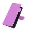 For OPPO A53 2020/OPPO A32 2020 Litchi Texture Horizontal Flip Protective Case with Holder & Card Slots & Wallet(Purple)