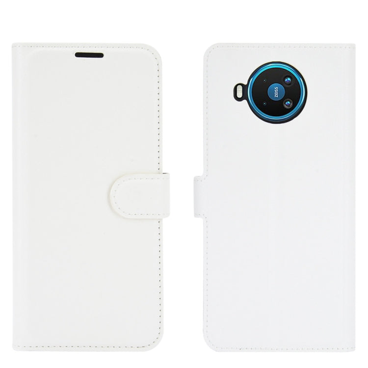 For Nokia 8.3 5G Litchi Texture Horizontal Flip Protective Case with Holder & Card Slots & Wallet(White)