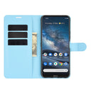 For Nokia 8.3 5G Litchi Texture Horizontal Flip Protective Case with Holder & Card Slots & Wallet(Blue)