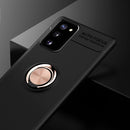 For Samsung Galaxy S20 FE Metal Ring Holder 360 Degree Rotating TPU Case(Black+Rose Gold)