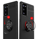 For Samsung Galaxy S20 FE Metal Ring Holder 360 Degree Rotating TPU Case(Black+Red)