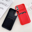 For iPhone 12 Pro Max Sliding Camera Cover Design TPU Protective Case With Card Slot & Neck Lanyard(Black)