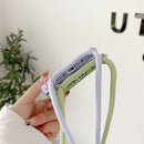 For iPhone 12 Pro Max Sliding Camera Cover Design TPU Protective Case With Card Slot & Neck Lanyard(Pink)