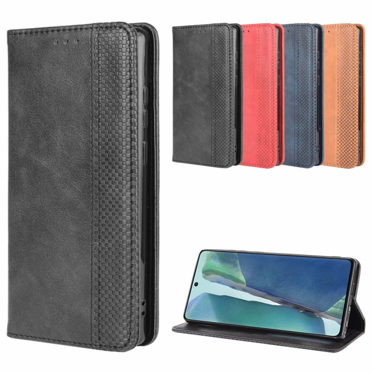 For Samsung Galaxy S20 FE 4G / 5G Magnetic Buckle Retro Crazy Horse Texture Horizontal Flip Leather Case with Holder & Card Slots & Photo Frame(Blue)