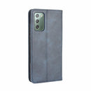 For Samsung Galaxy S20 FE 4G / 5G Magnetic Buckle Retro Crazy Horse Texture Horizontal Flip Leather Case with Holder & Card Slots & Photo Frame(Blue)