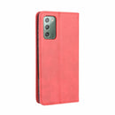 For Samsung Galaxy S20 FE 4G / 5G Magnetic Buckle Retro Crazy Horse Texture Horizontal Flip Leather Case with Holder & Card Slots & Photo Frame(Red)