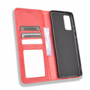 For Samsung Galaxy S20 FE 4G / 5G Magnetic Buckle Retro Crazy Horse Texture Horizontal Flip Leather Case with Holder & Card Slots & Photo Frame(Red)