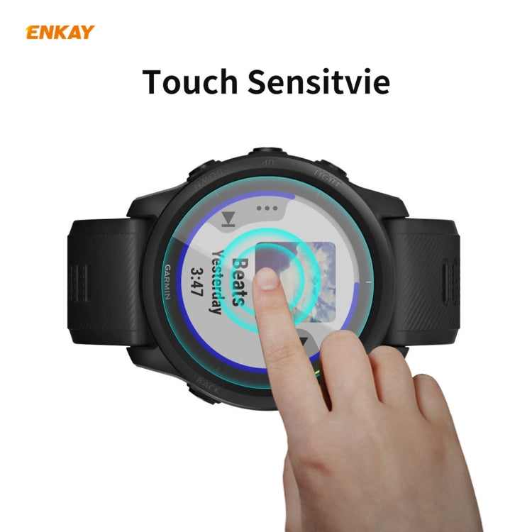 2 PCS For Garmin Forerunner 745 ENKAY Hat-Prince 0.2mm 9H 2.15D Curved Edge Tempered Glass Film