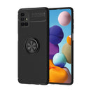 For Samsung Galaxy M51 (Side Fingerprint) Metal Ring Holder 360 Degree Rotating TPU Case(Black+Black)