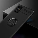 For Samsung Galaxy M51 (Side Fingerprint) Metal Ring Holder 360 Degree Rotating TPU Case(Black+Black)