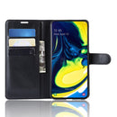 Litchi Texture Wallet Leather Stand Protective Case for Samsung A80/A90(black)