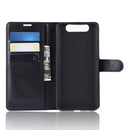Litchi Texture Wallet Leather Stand Protective Case for Samsung A80/A90(black)