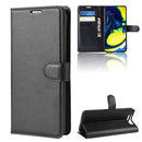 Litchi Texture Wallet Leather Stand Protective Case for Samsung A80/A90(black)