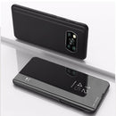 For Xiaomi Poco X3 NFC Plated Mirror Horizontal Flip Leather Case with Holder(Black)