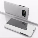 For Xiaomi Poco X3 NFC Plated Mirror Horizontal Flip Leather Case with Holder(Silver)