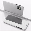 For Galaxy M51 European Version Plated Mirror Horizontal Flip Leather Case with Holder(Silver)