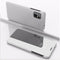 For Galaxy M51 European Version Plated Mirror Horizontal Flip Leather Case with Holder(Silver)