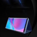 For Galaxy M51 European Version Plated Mirror Horizontal Flip Leather Case with Holder(Silver)