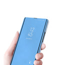 For Galaxy M51 European Version Plated Mirror Horizontal Flip Leather Case with Holder(Silver)