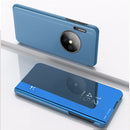 For Huawei Y9a 2020/Enjoy 20 Plus Plated Mirror Horizontal Flip Leather Case with Holder(Blue)