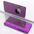 For Huawei Y9a 2020/Enjoy 20 Plus Plated Mirror Horizontal Flip Leather Case with Holder(Purple)
