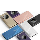 For Huawei Y9a 2020/Enjoy 20 Plus Plated Mirror Horizontal Flip Leather Case with Holder(Gold)