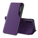 For Galaxy A50/A30S/A50S Side Display Magnetic Shockproof Horizontal Flip Leather Case with Holder(Purple)