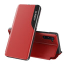 For Samsung Galaxy Note 10 Plus Side Display Magnetic Shockproof Horizontal Flip Leather Case with Holder(Red)