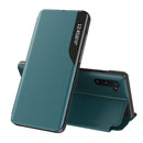 For Samsung Galaxy Note 10 Plus Side Display Magnetic Shockproof Horizontal Flip Leather Case with Holder(Green)