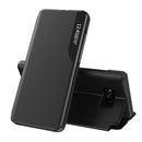 For Samsung Galaxy S8 Plus Side Display Magnetic Shockproof Horizontal Flip Leather Case with Holder(Black)