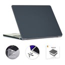 ENKAY 3 in 1 Matte Laptop Case with TPU Keyboard Film / Anti-dust Plugs for MacBook Air 13.6 2022 A2681 EU Version(Black)